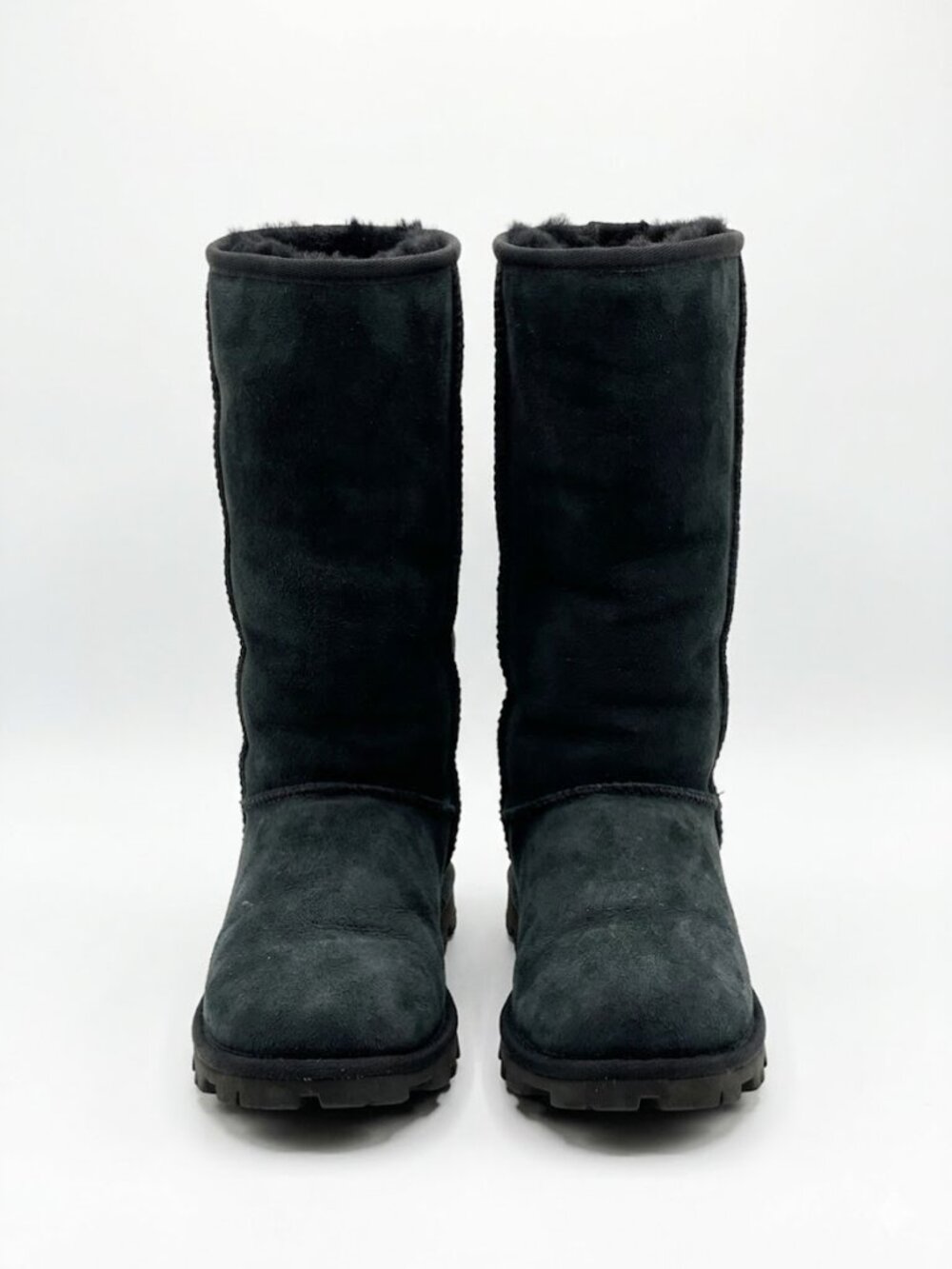 UGG Australia Classic Tall Sunburst Boots Black Shearling Sheepskin Womens 6